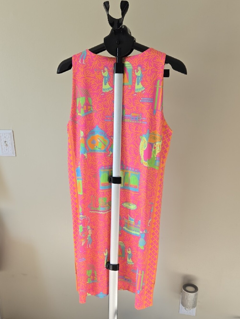 NWT Gretchen Scott Designs Pink Tropical Print Midi Dress - Picture 3 of 3